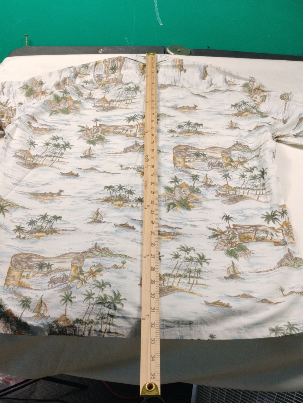 Pierre Cardin White Floral Tropical Print Shirt Size Medium #33 - Picture 9 of 11